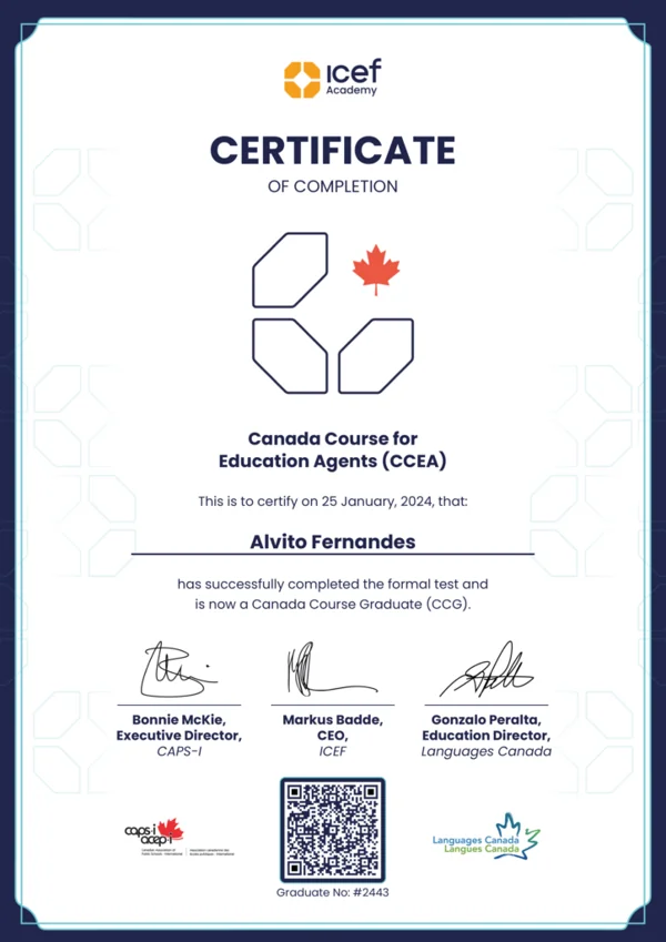 CCG certificate — Alvito Fernandes